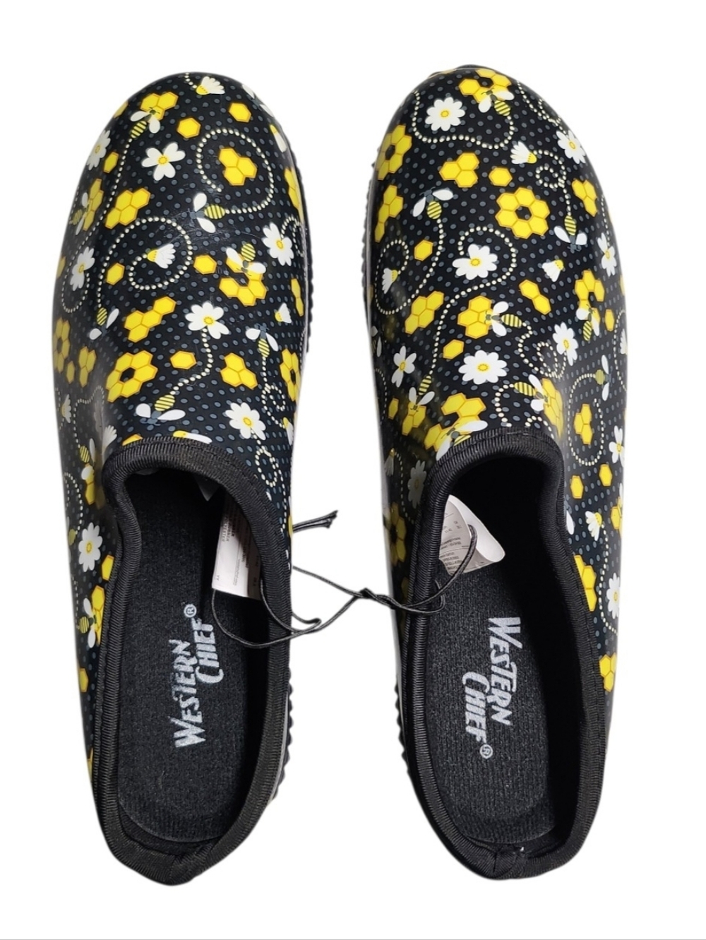 Womens  Western Chief Women's Garden Clog in Bees Print Waterproof Shoes - Picture 7 of 11